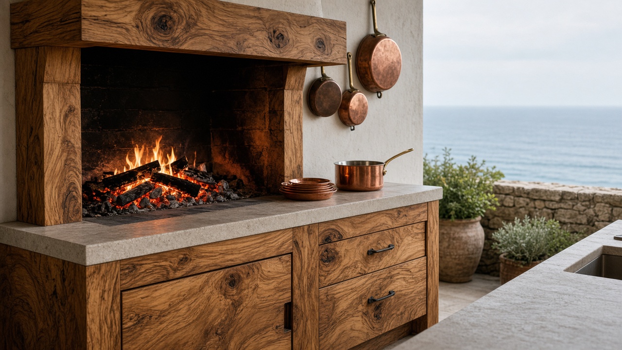 Fish on the olive-wood grill
